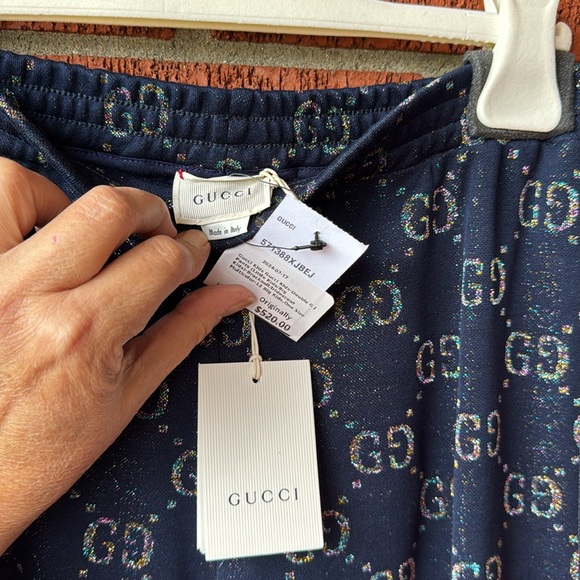 Gucci joggers pants Bracknell iridescent GG Gussissimo GG KIDS NWT - Picture 4 of 4